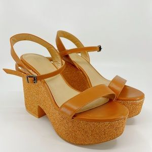 Zara Trafaluc Glitter High Wedges Sandals
